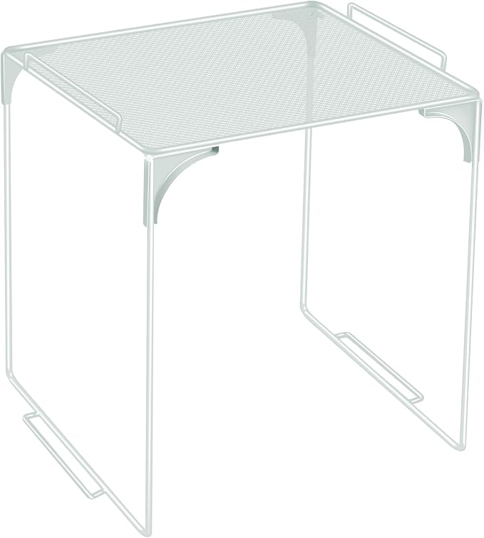 Demonwer Locker Organizer Shelf Grayish White Stackable Extra Locker Shelf Storage Cabinet Accessories for Back to School Office Home Gym Supplies