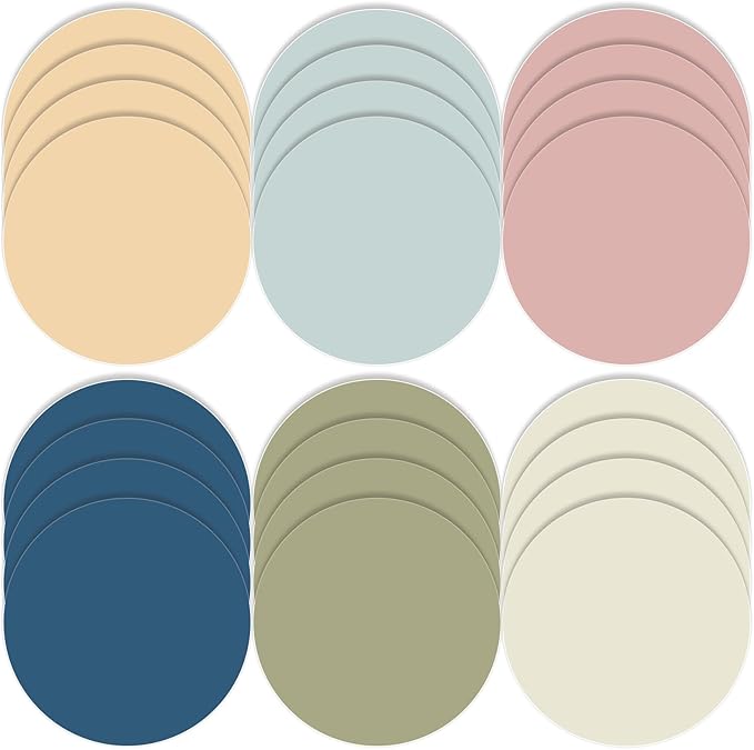 Lincia 24 Pack Colorful Erase Dots Circles 10.5 Inch Removable Vinyl Spot Dry Erase Desktop Writing Spots Set for 100th Day of School Classroom Table Teacher Students Home Desk Wall (Bohemian Colors)