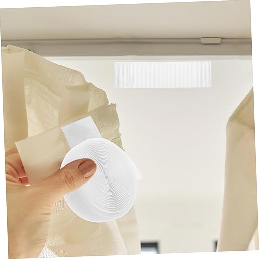 1roll Double-Sided Self-Adhesive Hook and Tape for Curtains and Doors Fastener Strips for Organization Strong Hold for Versatile Applications