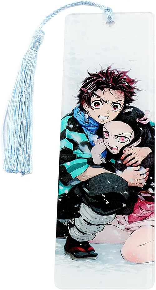 Anime Demon Kamado Acrylic Bookmark - Anime Tanjiron Zenitsu Giyuu Kyoujurou Figure Page Mark Reading Tool, Holiday Gifts for Reading Fans Book Lovers Bookworm (Style H)