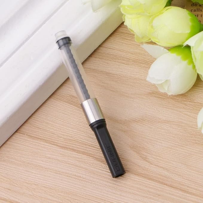 2Pcs Black Universal Fountain Pen Ink Converter Standard Push Piston Fill InkAbsorber Resistant and Deft Writing and Correction Supplies Pens and Refills