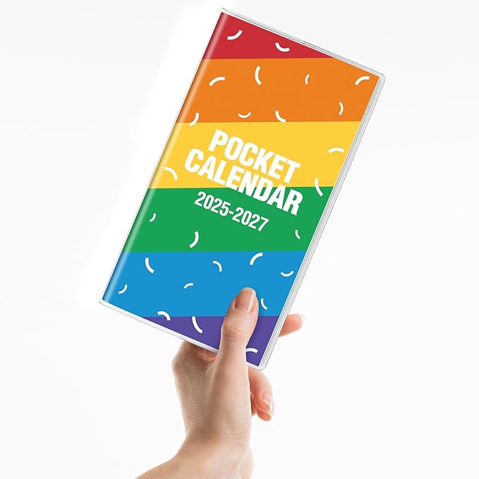 KONVINIT Pocket Calendar 2025-2027, Rainbow Monthly Planner 2025-2027 - 3.7" x 6.7" - Runs from July 2025 Until December 2027, Pocket Calendar 2026 with PVC Cover for School, Home & Office Supplies