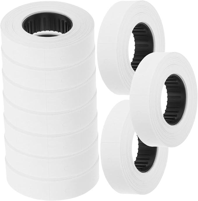 HOMSFOU 10rolls Price Labels for Pricemarker Labeler White Price Tag Paper Labels Sticker Paper Retail Tags