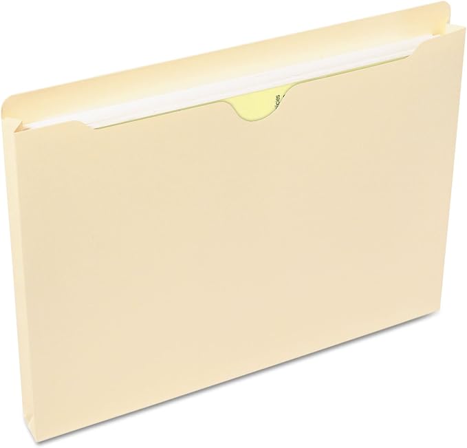 Smead File Jacket, Reinforced Straight-Cut Tab, 1" Expansion, Letter Size, Manila, 50 per Box (75520)
