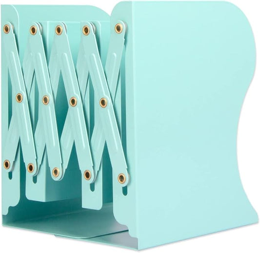 Aobopar Book Ends, Bookends for Shelves, Book Organizer for Desk, Metal Bookends for Heavy Books, Book Holders for Shelves, Suitable for Office, Home and School Use (Mint Green)