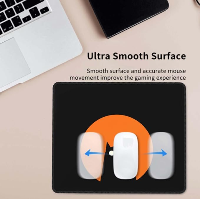 Voltique Mouse Pad Small Desk Mat, Black cat Computer Mousepad with Stitched Edges Non-Slip, Keyboard Mouse Pad for Desktop Office Desk Accessories