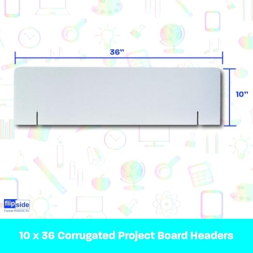 Flipside Products White Project Board Header, Presentation Header, Display, Trifold, Pack of 24
