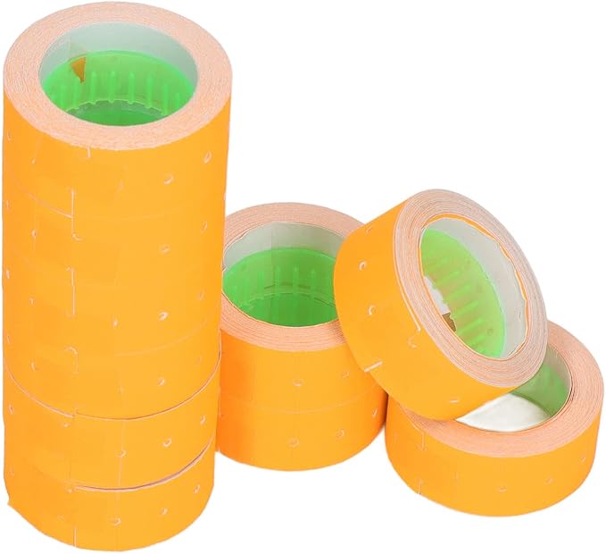 Pricing Labels Roll, 15000pcs 21x12mm Adhesive Price Tags with Red Line for Price Gun Labelers Compatible with MX5500 M5500 AK813 HG979 (Fluorescent Green) (Fluorescent Yellow) (Orange)
