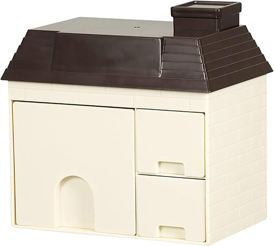 Desk Organizer with Drawers, 3 Drawers Storage Organizer Creative House Shaped Organizer Drawer Type Desktop Storage Box Stationary Organizer for Home Dormitory Office (Coffee Color)