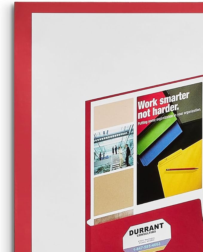 Staples 2-Pocket Laminated Presentation Folders, Red – Durable School & Office Folders, 10-Pack