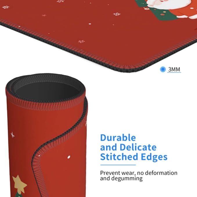 Voltique Mouse Pad Small Desk Mat, Christmas-Style Computer Mousepad with Stitched Edges Non-Slip, Keyboard Mouse Pad for Desktop Office Desk Accessories