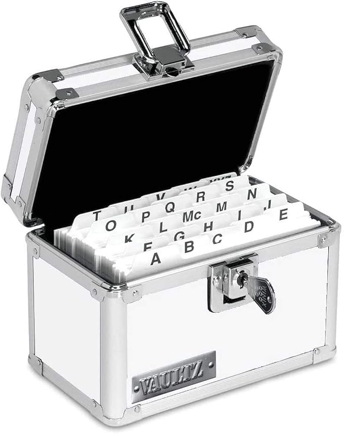 Vaultz Locking Index Card File, 3 x 5 Inches, White (VZ00174)