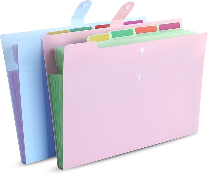 Mr. Pen Expanding File Folder, 2 Pack, 5 Pocket, Accordion Folder with Labels, A4/Letter Size, Waterproof and Tearproof