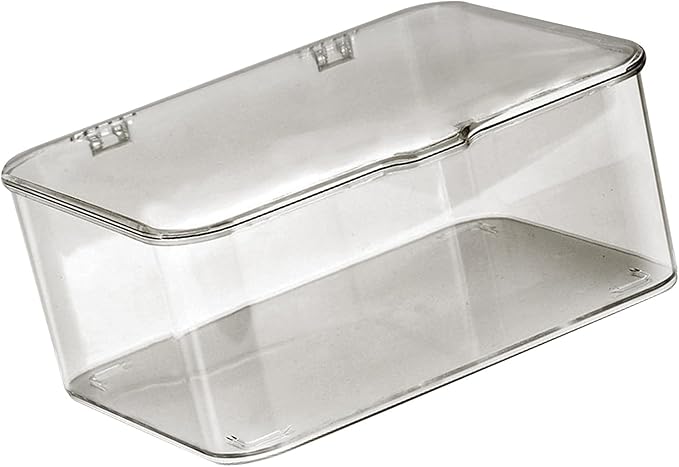 Clear Storage Bins, Plastic Storage Container with Lids Desk Organizers Clear Marker Organizer Desktop Office Supplies for Home Office (Light Gray)
