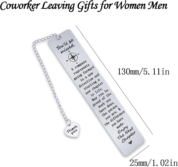Christmas Stocking Stuffers Coworker Leaving Gifts for Women Men Farewell Gifts for Coworkers Friends Retirement Goodbye Gifts for Colleagues Boss Thank You Bookmark for Employee Leader Teachers