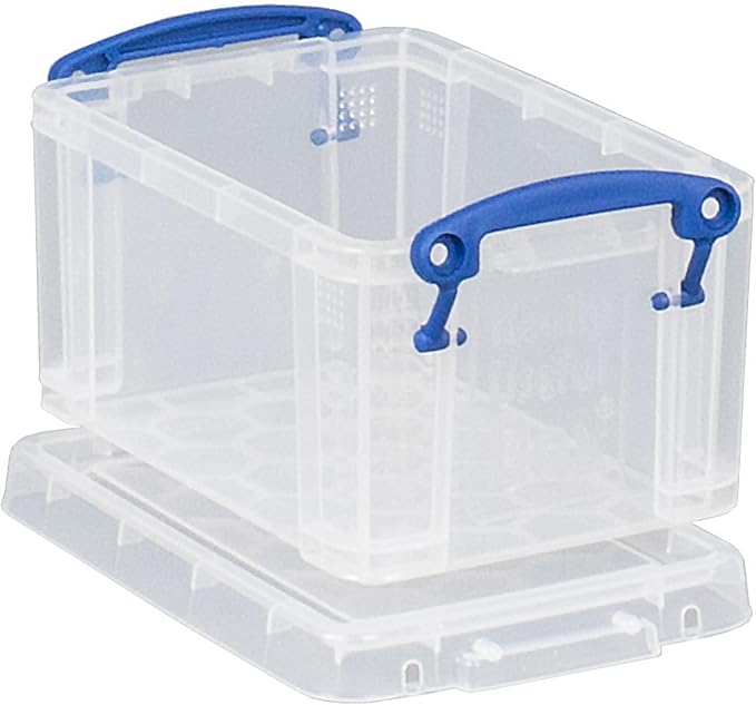 Really Useful Plastic Storage Box 0.7 Litre Clear (Pack of 4)