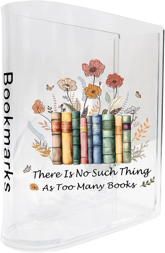 Bookmarks Holders Bookshelf Bookcase Decor, Home Office Desk Organizer Accessory, Book Marks Pencil Pen Holder, Friends Book Lover Gifts (Flower)