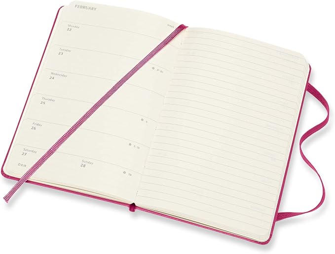 Moleskine 18 Month 2020-2021 Weekly Planner, Hard Cover, Pocket (3.5" x 5.5") Bougainvillea Pink