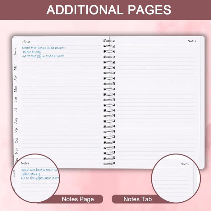 2025 Planner - Planner 2025 for Women & Men, January 2025 - December 2025, Weekly And Monthly Planner with 12 Tabs, 6.4" x 8.5", Pink