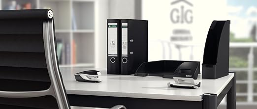 Leitz NeXXt 50050095 Hole Punch 25 Sheets Stop Rail with Format Presets Metal Black
