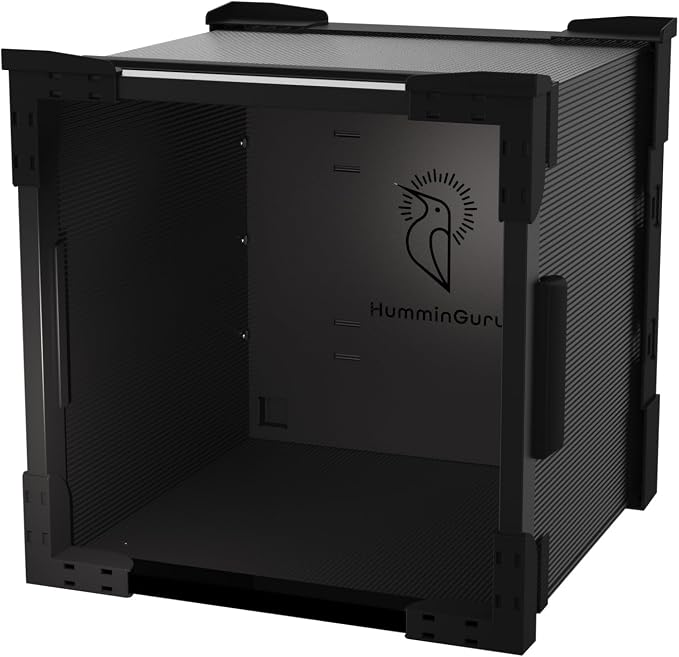 HumminGuru FlexiCube Vinyl Record Storage Box – Stackable Organizer for 12” Records, Holds 70 LPs | Modular Vinyl Shelf & Collapsible Storage Crate. Durable & Portable Space-Saving Design (1 Cube)