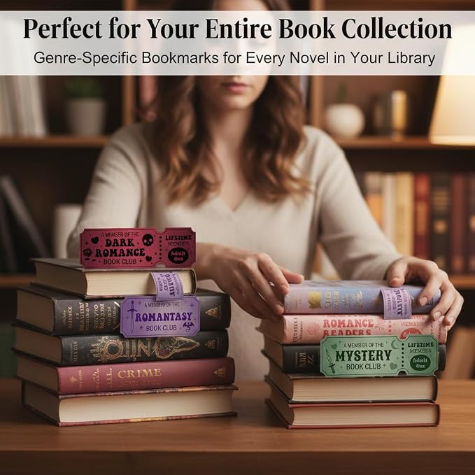Ticket Bookmarks 120PCS, Gothic Book Club Bookmark Set, Funny Reading Tracker Page Markers, Bookish Accessories, Aesthetic Bookmarks for Library Classroom Reading Gifts