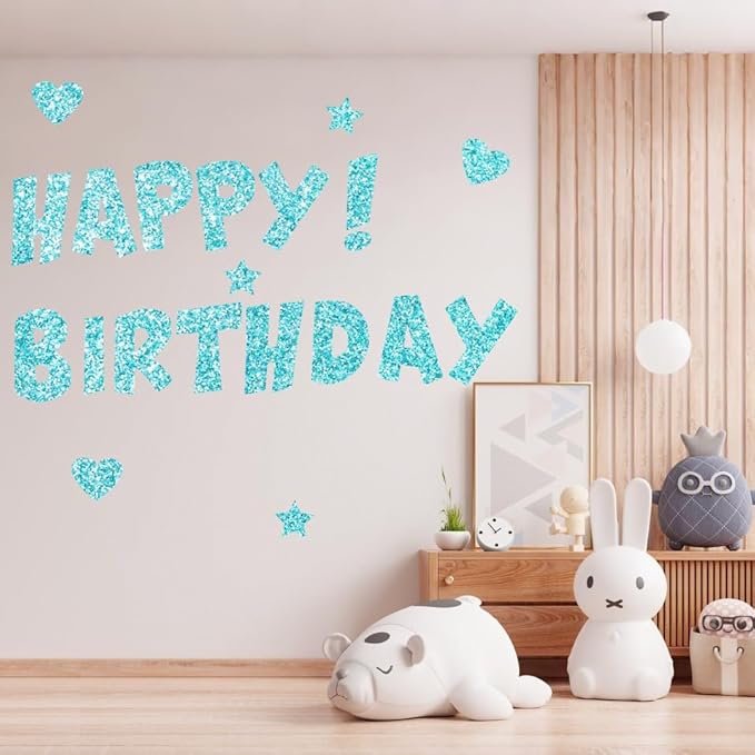 Glitter Bulletin Board Letters for Classroom Numbers Alphabet Poster Board Letters with Adhesive Dots Punctuation Symbols Cutout Bulletin Display School (Light Blue