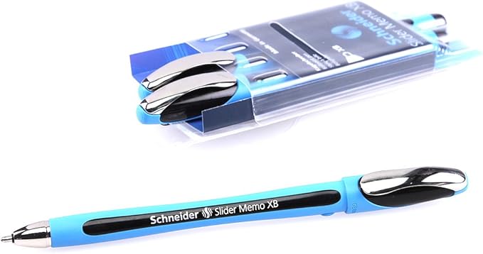 Schneider Slider Memo XB Ballpoint Pen, Black, Pack of 3 Pens (150294)