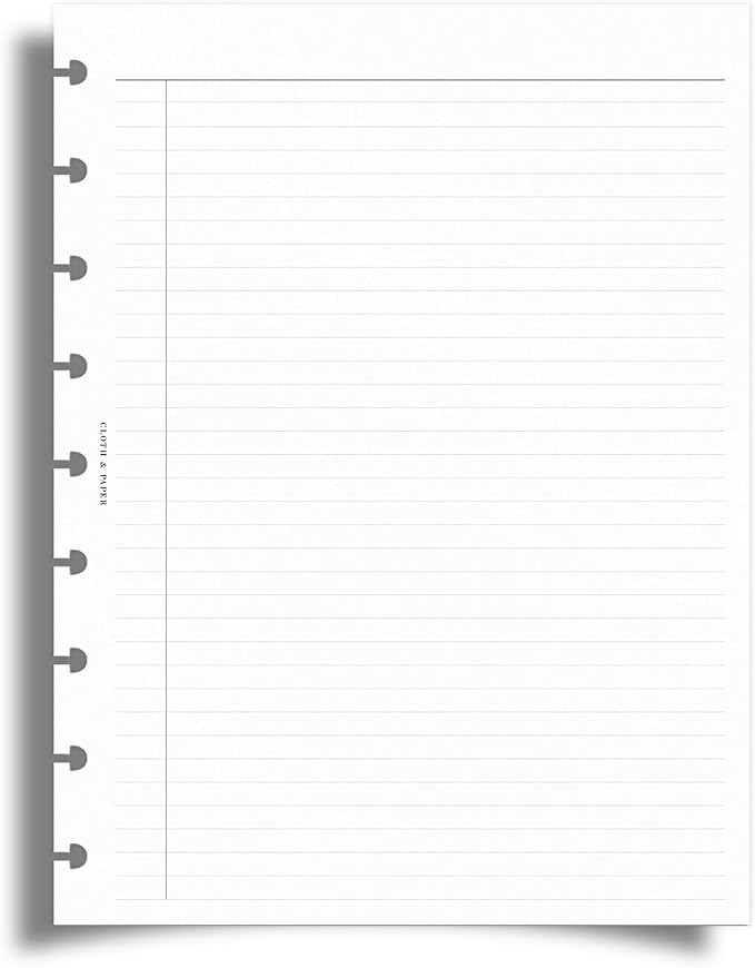Cloth & Paper Task Planner Inserts – HP Classic Size 7 x 9.25 Inches | 9-Ring To-Do List 15 double sided Daily Planner Organizer | Minimalist Design | Premium Paper for Notes & Reminders