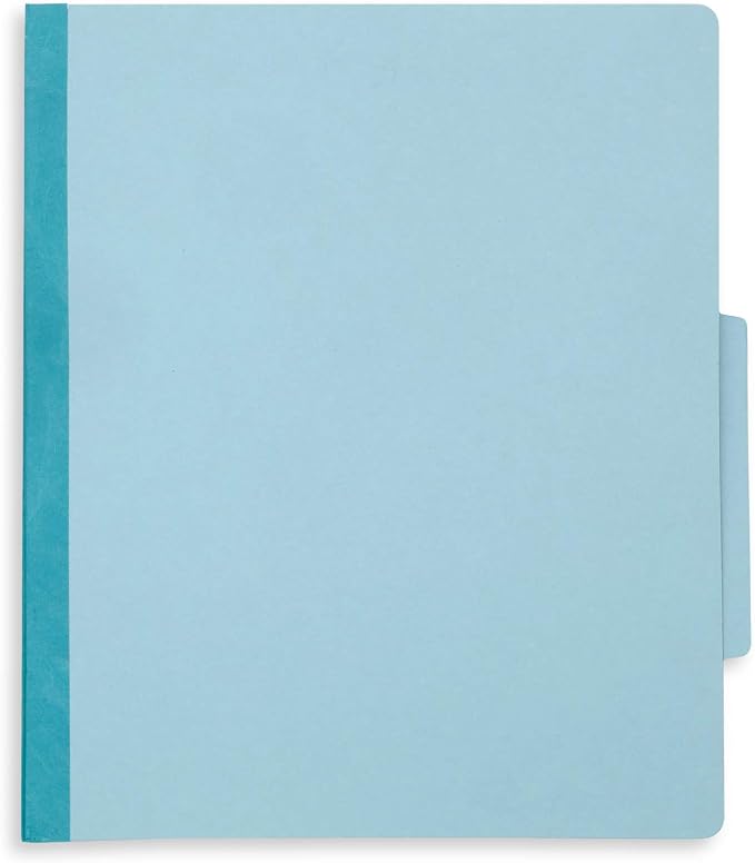10 Blue Classification Folders - 1 Divider - 2 Inch Expansions - Durable 2 Prongs, for Medical Files, Law Client Files, Pressboard Classification Folders 1 Dividers Letter Size, Blue, 10 Pack