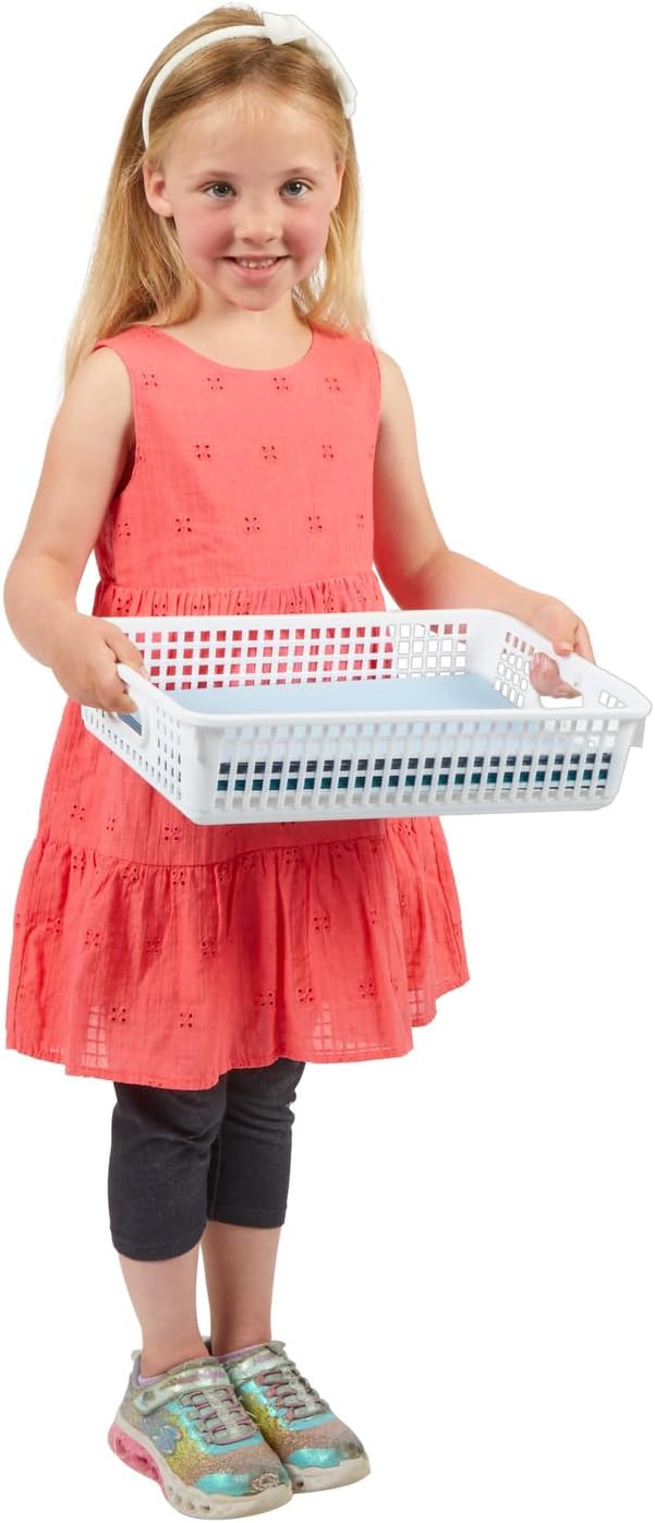 Really Good Stuff Small Desktop Paper Storage Baskets, 14" x 10" x 3.25", 6 Pack, Tropics, Versatile Storage Solution for Classroom, Home and Office, Toy Storage, Multi-Purpose
