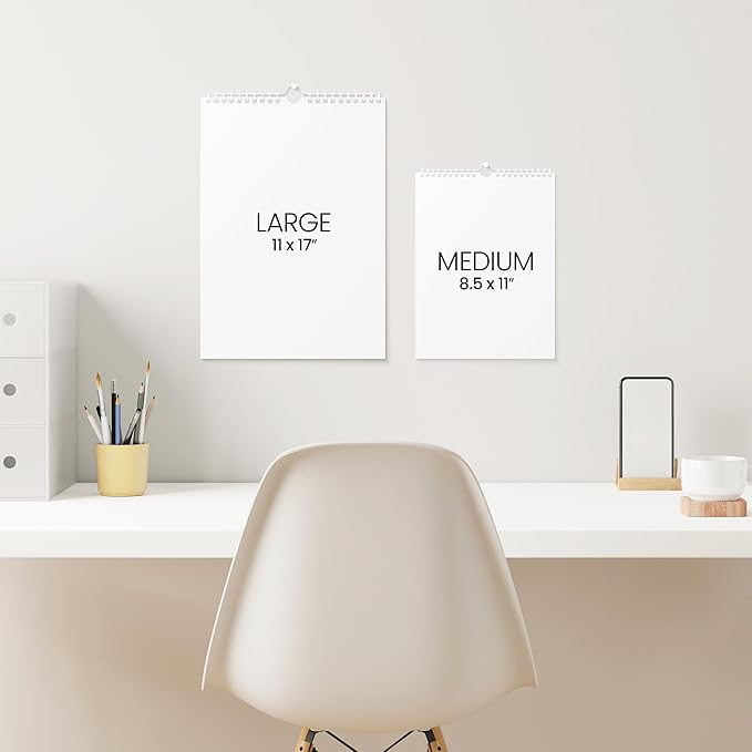 Karto Wall Calendar 2026-2027 - Vertical 8.5x11 inch January 2026 to June 2027 - Boost Your Productivity and Easy Planning with the Aesthetic Monthly Calendar - Two Font Pink