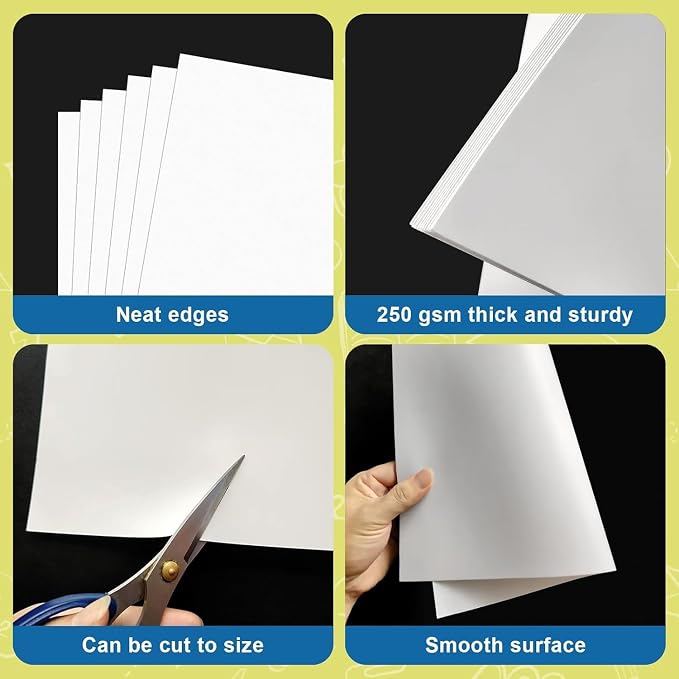 100 Pcs White Poster Board Paper 14x18, ROOKEA Blank Graphic Display Vision Boards Bulk for School Arts Classroom Crafts Projects Presentations Drawing Scrapbooking