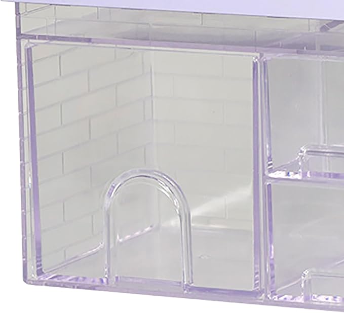 Desk Organizer with Drawers, 3 Drawers Storage Organizer, Creative House Shaped Desktop Storage Drawers Stationary Organizer for Home Dormitory Office (Purple)
