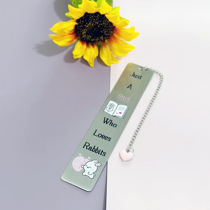 Rabbit Bookmarks Cute Bestie Women Teens Distance Accompany Just a Girl who Loves Rabbits Daughter Sister Niece Friend Accessory Personalised Birthday Wife Valentines Day Rabbit Lover Christmas Gifts