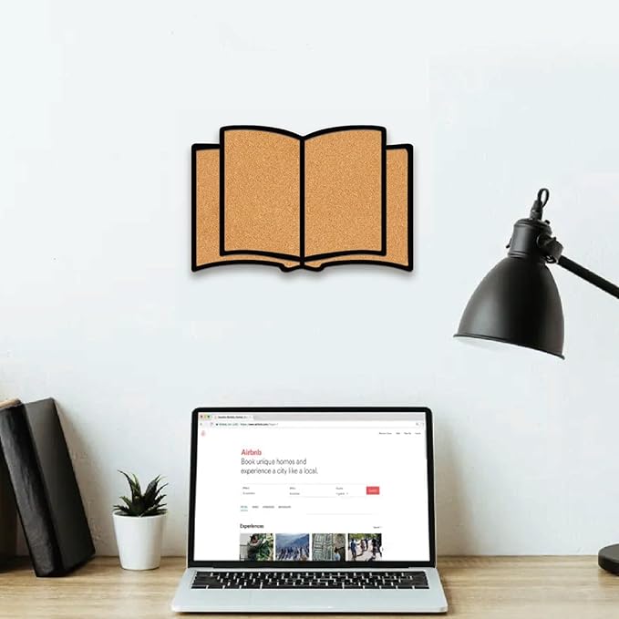 CRASPIRE Book Pin Cork Board 11.8x7.87In Framed Bulletin Display Badge Wooden Saddle Brown Wall Mounted Memory Memo Brooch Lapel Pin Holder Storage for Home Office School Classroom Wedding Decoration