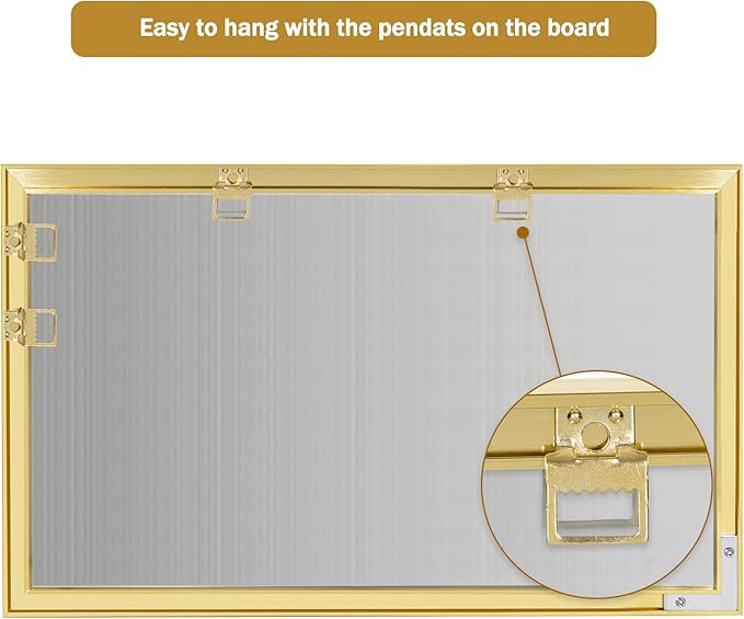 Dry Erase White Board, 8"x 13" Gold Aluminum Frame Magnetic Whiteboard for Wall Office/School/Home, Hanging Board for Decoration/Planning/Kitchen Grocery List/Drawing/Memo（BB-Gold-2033）