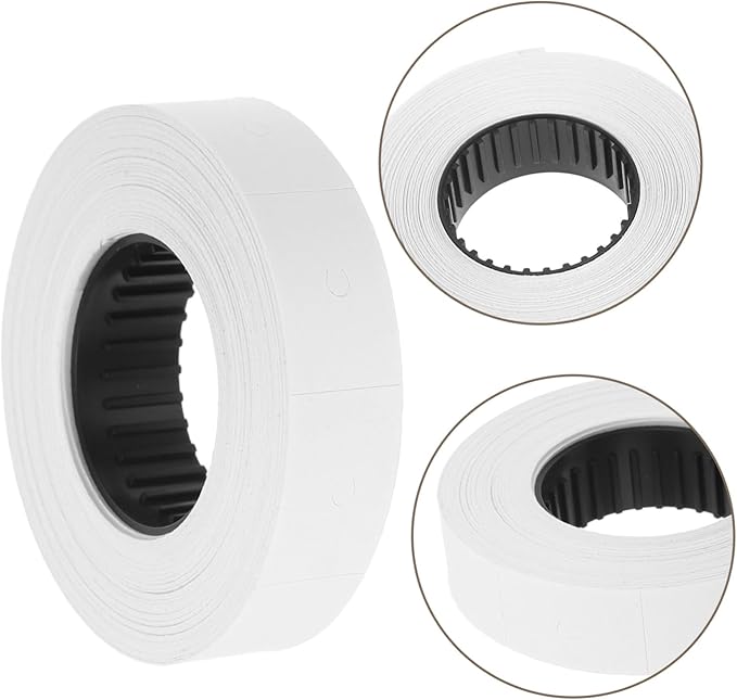 TEHAUX 10rolls Pricemarker Labels Paper Roll Replacement Paper Efficient Package Marking for Supermarkets Retail Stores