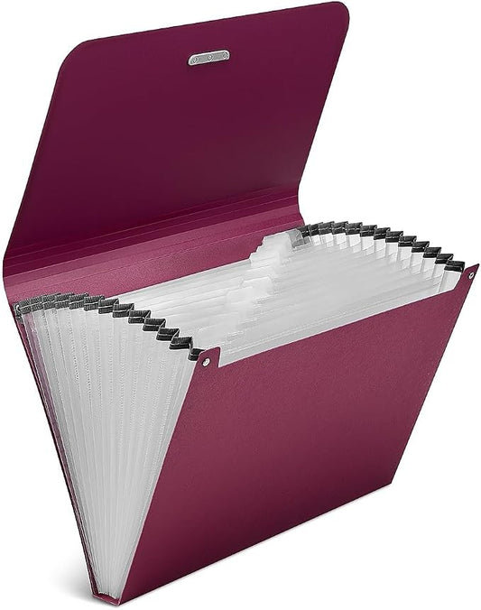 Staples Reinforced Accordion File, 13‑Pocket Expanding Organizer, Letter Size, Durable Poly Construction, Purple
