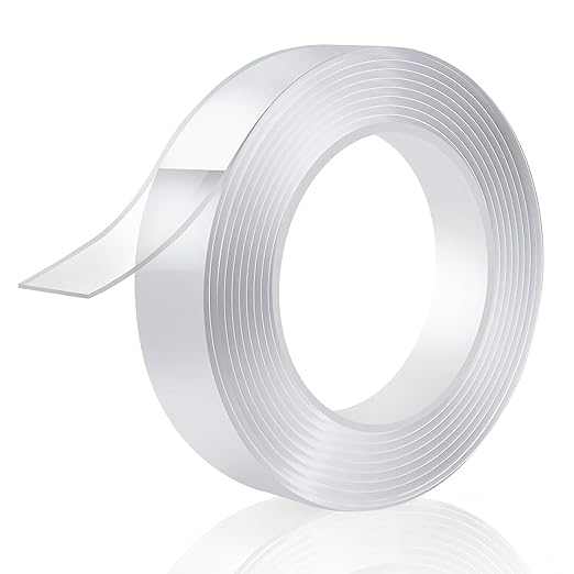 P7yaumy Double Sided Tape Heavy Duty 1.2in×20ft, Nano Tape Double Sided, Removable Traceless Two Sided Adhesive Tape, Clear Mounting Tape Double Sided Tape for Walls, Hanging Picture,Poster,Carpet