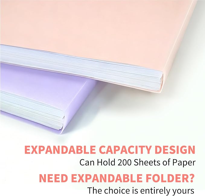 Color Folders 8.5 x 11 Inch, 1/3 Cut Tab File Folders Letter Size with Labels, Assorted Colors School Business Office Folders for Document