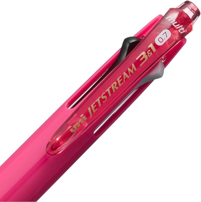Uni Jetstream Multi Pen 3and1, 0.7mm Ballpoint Pen and 0.5mm Mechanical Pencil, Pink Body (MSXE460007.77)