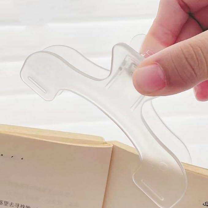 8pcs Multi-Functional Clips Book Page Marker Clip Transparent Book Read Holder Clip Thick Strong Open Book Holder,Transparent Page Holder Clip for Reading and Fixing Music Books.