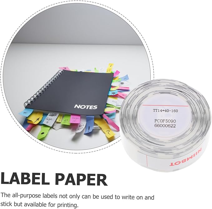 Lurrose 1 roll Self Adhesive Thermal Label Maker of Transparent Pet Stickers for DIY Projects Organizing and Marking Durable Scratch Resistant