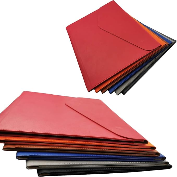 PU Leather A4 File Folder Document Holder Waterproof Portfolio Envelope Folder Case with Invisible Magnetic Closure Gray