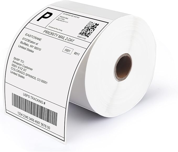 4x6 Thermal Shipping Lables Roll, 500 Labels/Roll,Compatible with Rollo Zebra MUNBYN JADNES Phomemo IDPRT,Commercial Grade,Permanent Adhesive,Perforated