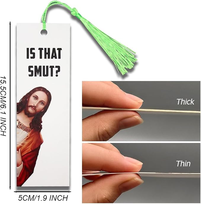 Peeking Jesus is that Smut? Bookmark (Thick 1 Piece Pink)