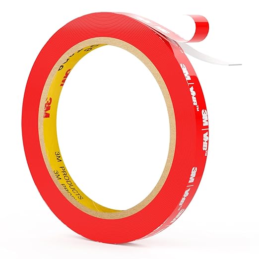 Double Sided Tape Heavy Duty VHB, 0.5"×16.5ft, 4905 Strong Adhesive Waterproof Mounting Tape for Automotive, LED Strip Lights, DIY Home Décor Clear