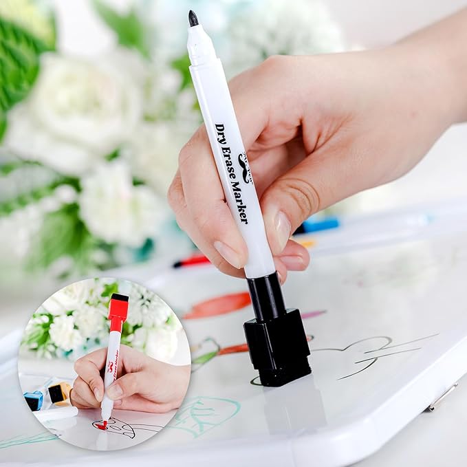 Mr. Pen- Small Dry Erase Board, 12.5x9.5 Inches, Whiteboard with 8 Fine Point Dry Erase Markers and 2 Board Magnets, Magnetic Small White Board for Students, Home, Office and Classroom
