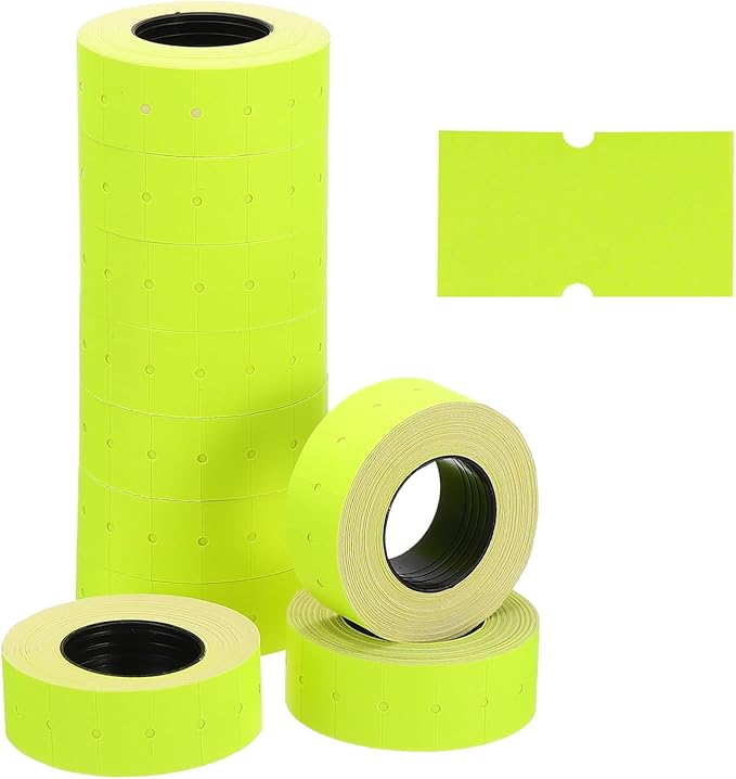 PATIKIL Pricing Labels, 10 Rolls 8000 Price Price Gun Labels Self-Adhesive Rectangular Puzzle Shape Marker Tag Stickers for Date Gun, Yellow
